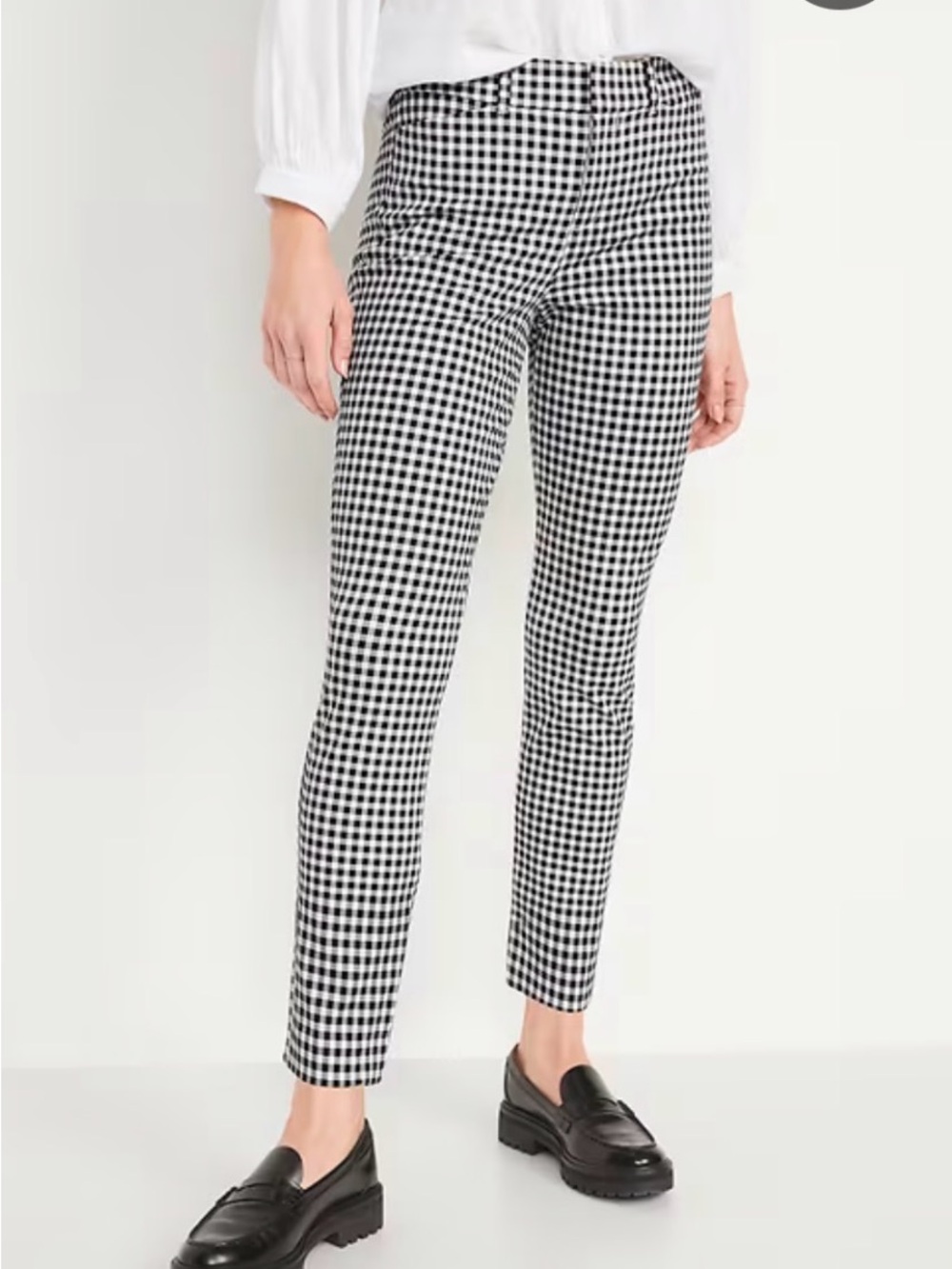Old Navy Pixie Black and White Gingham Ankle Pants Size 22